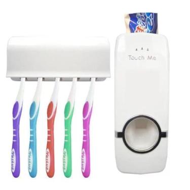 Imagem de Dispenser Pasta de Dente Automático e suporte 5 escovas - Útil Bazar