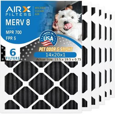 Imagem de AIRX FILTERS WICKED CLEAN Air. Filtro de ar eliminador de odores 14 x 20 x 1 filtro de carbono MERV 8 AC HVAC filtros de forno pacote com 6