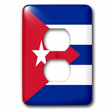 Imagem de 3dRose lsp_158302_6 Bandeira de Cuba Cuba Azul Listras Triângulo Vermelho Estrela Branca Caribe Country Bandeira do Mundo 2 Plugues