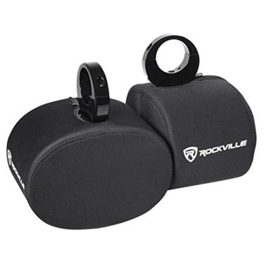 Imagem de Rockville RWBC69 Capas de neoprene para alto-falantes marinhos de torre de wakeboard de 15 x 23 cm (2), tecido resistente à água, durável, ajuste confortável para passeios de barco e esportes