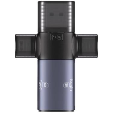Imagem de ZOIOT Para iPhone Lightning + USB-C+USB3.0 Leitor de cartão SD iPad Android Mac PC, leitor de cartão de memória com três conectores, para SDXC, SDHC, MMC, RS-MMC, Micro SDXC, Micro SD, cartão Micro