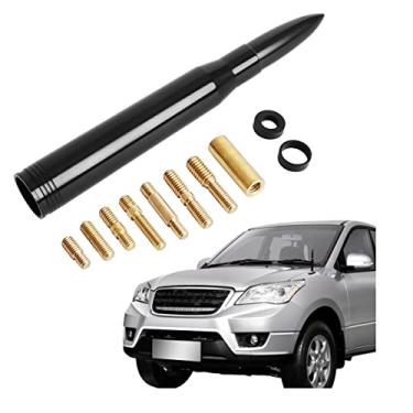 Imagem de Antena Bullet para carro antena universal de substituição de caminhão de veículo, antena de rádio de carro, acessórios legais para carros amplamente compatíveis com a maioria dos carros, caminhões e SUVs (preto)