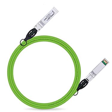 Imagem de ipolex Cabo colorido SFP+ Twinax de 10 G, cabo passivo de cobre (DAC), 1,5 m (4,92 pés) em verde, para Cisco SFP-H10GB-CU1.5M, Meraki, Ubiquiti, Mikrotik, Intel, Fortinet, Netgear, D-Link e muito mais