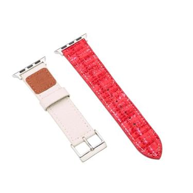 Imagem de Pulseira de couro genuíno com painel xadrez para Apple Watch Ultra 2/1 SE Series 10 9 8 7 6 5 4 3 2 1