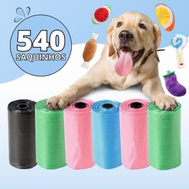 Imagem de Kit 36 Rolinhos C/ 15 Sacos De Lixo Coco Pet Gato E Cachorro - Saquinh