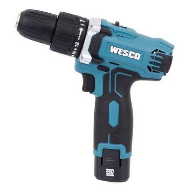 Imagem de Furadeira, Parafusadera, Bateria - Wesco, Bivolt, Azul, Turquesa
