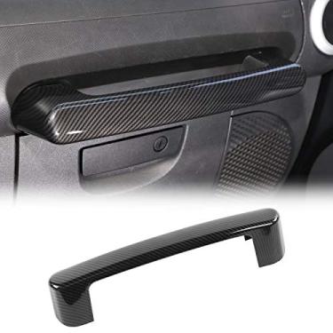 Imagem de JeCar Copilot Capa de acabamento de barra de apoio ABS acessórios interiores para Jeep Wrangler JK JKU Sport Sahara Rubicon X 2007-2010, textura de fibra de carbono