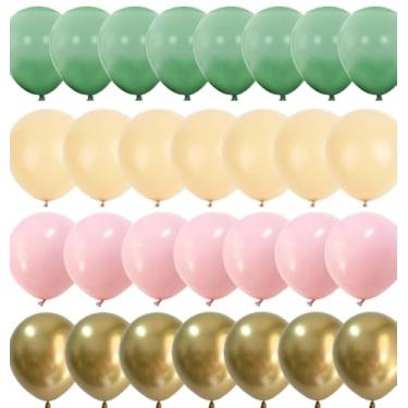 Imagem de Balões verdes rosa sálvia – Balões dourados variados rosa rosa oliva verde oliva 30,5 cm para decoração de festa de chá de panela revelação de gênero cacto (verde sálvia + rosa)
