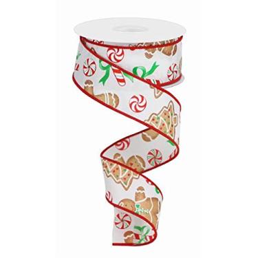 Imagem de Pão de gengibre com fita de borda com fio de doces - 10 jardas (branco, 3,8 cm)