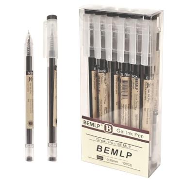 Imagem de Caneta de Gel 0,35 mm preta azul caneta caneta caneta caneta para fazer caneta para escola escritório estudante Exame escrever artigos de papelaria suprimento 12 peças/conjunto, Preto