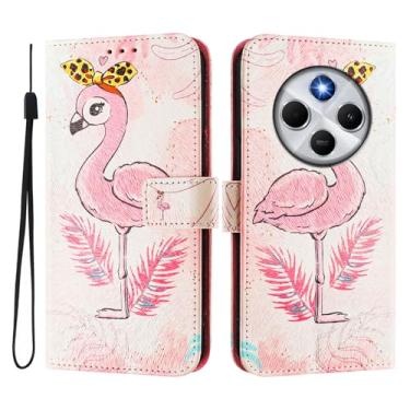 Imagem de Capa carteira para Xiaomi Poco C75, 3 compartimentos para cartão, 1 compartimento para dinheiro, capa flip de couro PU com padrão fofo, capa com fivela magnética à prova de choque, compatível com sem