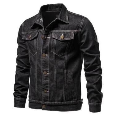 Imagem de Jaqueta Jeans Masculina Plus Size - La Rosaflor, Preto, G3