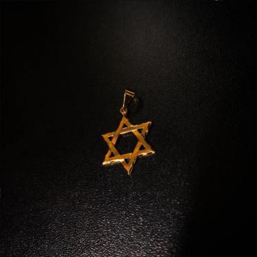 Imagem de PINGENTE ESTRELA DE DAVI LISA COM BORDA DIAMANTADA 0,85g BANHADO A OUR