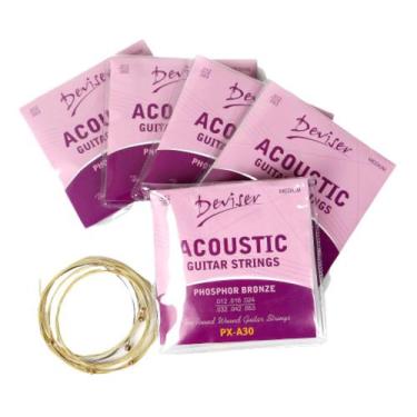 Imagem de Kit 50 encordoamentos land para violão aço px-a30 0.12