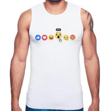 Imagem de Regata Reações Facebook Eita! - Foca na Moda, Branco, G