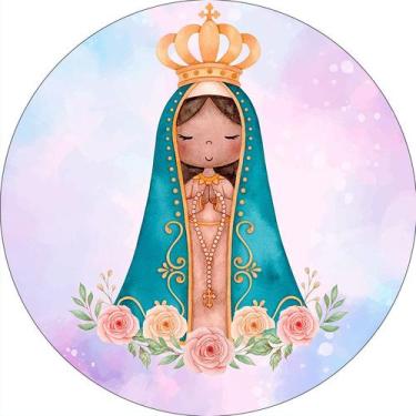Imagem de Painel De Festa Redondo 1,50x1,50 - Nossa Senhora Aparecida Santa Aqua