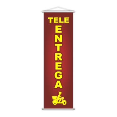 Imagem de Banner Tele Entrega Delivery Serviço Lona 100x30cm - PlimShop