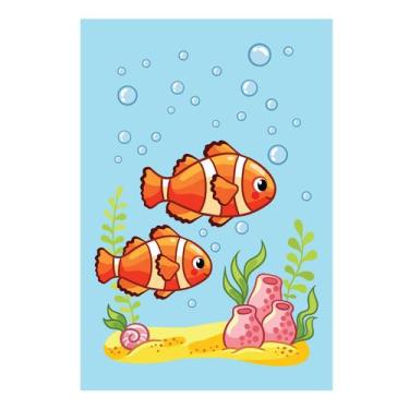 Imagem de Placa Decorativa Infantil Fundo do Mar Peixes Palhaço 30x40 - Quartinh