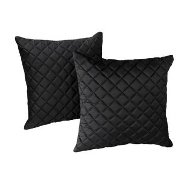 Imagem de Kit 2 Almofadas Tressê 50x50cm Veludo Preto - Nexta Casa