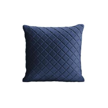 Imagem de Almofada Tressê 40x40cm Veludo Azul - Nexta Casa