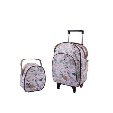 Imagem de Kit Mochila De Carrinho Infantil Bichinho G + Lancheira - Suporte Lanc