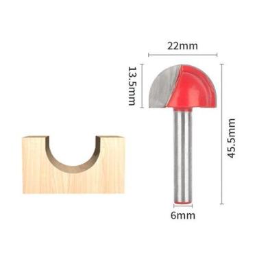 Imagem de Fresa Redonda Desbaste 6x22mm Corte Madeira Cnc Router Tupia - E-San