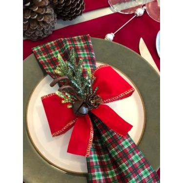 Imagem de Mesa Posta 6Lugares Jogo Americano Festa Decoração Natal - Marphi Come