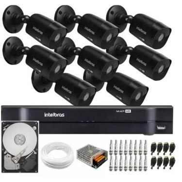 Imagem de Kit 8 Câmeras Black Intelbras VHD 1220 Full HD 1080p + DVR Intelbras M