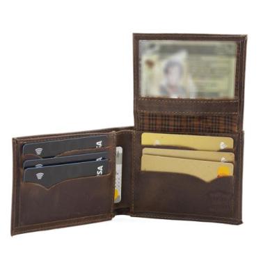 Imagem de Carteira Masculina Clássica em Couro Com Porta Documento Cartões Moeda