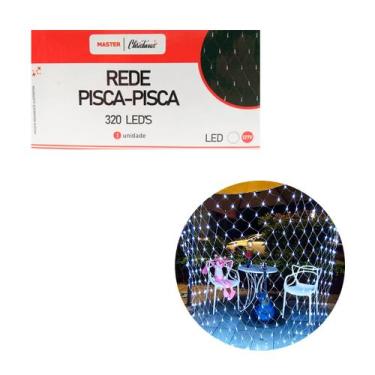 Imagem de Pisca Rede 320 Led 8 Funções 127v Branco Decoração Natal - Fuxing