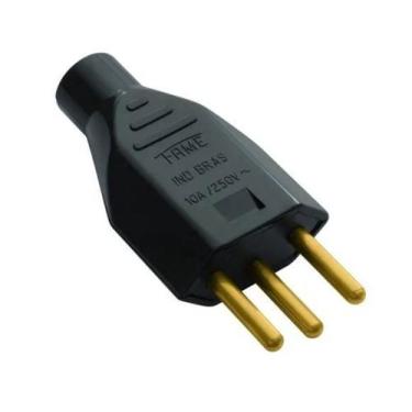 Imagem de Plugue Macho Fame 2P+T 10A 250V Preto