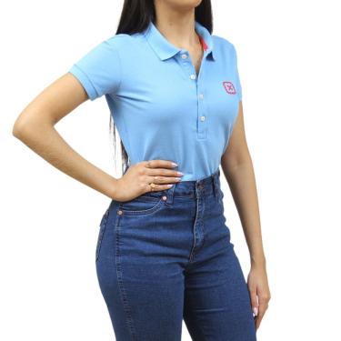 Imagem de Camisa Gola Polo Feminina Azul Claro TXC 37076