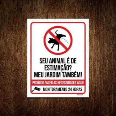 Imagem de Placa Animal Estimação Jardim Proibido Fazer Coco V 18x23 - Sinalizo.C