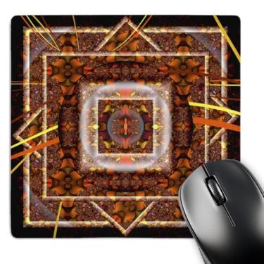 Imagem de 3dRose Mouse pad LLC 20 x 20 x 0,63 cm, Mandala 30 Earth Zen Harmonia da paz laranja/marrom (mp_42581_1)