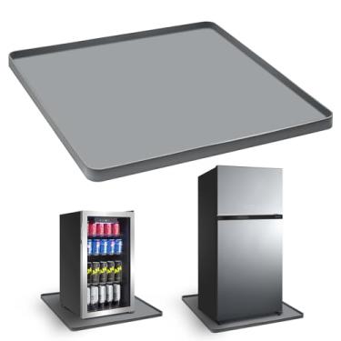 Imagem de Tapete de silicone para mini geladeira com borda elevada, 60 cm x 69 cm sob o tapete da geladeira, mini geladeira, bebida, geladeira, congelador, tapete para refrigerador de vinho, protege o tapete e