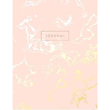 Imagem de Journal: Bright Pink Marble and Faux Rose Gold - Dotted Bullet Grid Journal (8.5 x 11 inches) - 120 Dot Pages