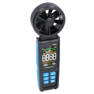 Imagem de Anemômetro Digital Lâminas Altamente Sensíveis Com Rotação de 180 °, Mede Com Precisão a Velocidade e a Temperatura do Com Tela LCD Retroiluminada para Atividades Ao Ar Livre