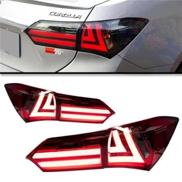 Imagem de Estilo de carro compatível com Toyota Corolla e Altis 2014-2017 LED lâmpada traseira LED sinal DRL freio reverso acessórios automotivos(Smoke)