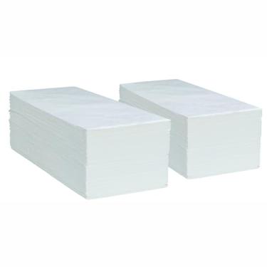 Imagem de KMAKII Guardanapos de papel descartáveis Guardanapos de jantar de papel de 2 camadas guardanapos brancos a granel para festa de casamento, banheiro e uso diário, 200 unidades (40 x 40 cm)