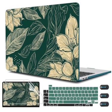 Imagem de CISSOOK Capa compatível com MacBook Pro de 13 polegadas versão 2025-2016 M2 M1 A2338 A2251 A2289 A2159 A1989 A1706, capa rígida de plástico, capa de teclado e protetor de tela, floral elegante