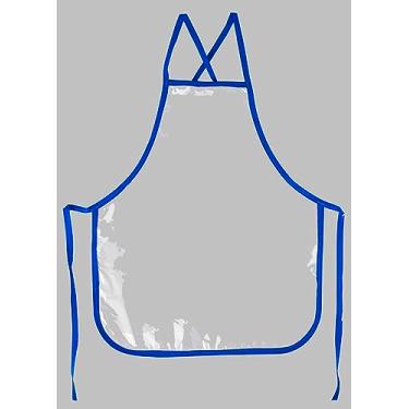 Imagem de Avental Infantil Maxcril – Avental Escolar liso transparente/azul 48 × 39 cm para Pintura e Artes