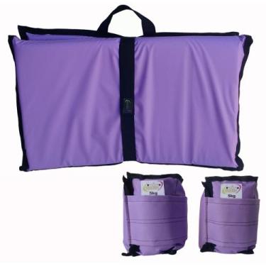 Imagem de Kit Tornozeleira 5KG Nylon Lilás + Colchonete Dobravel Lilás - Exercis