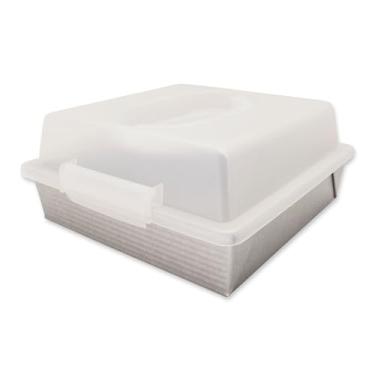 Imagem de USA Pan Bakeware Forma de bolo quadrada antiaderente com tampa, 22 cm