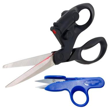 Imagem de Tesoura Multiuso Costura Hobby Guia Mira Laser + De Arremate - Evolver