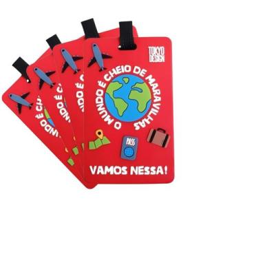 Imagem de Kit 4 Tag Identificador Mala Viagem Etiqueta Bagagem Mochila - MultiA,