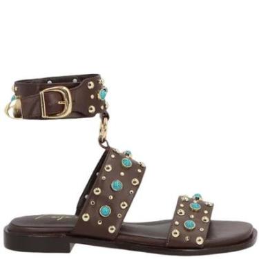 Imagem de Sandália Rasteira Em Couro Pedraria Luiza Barcelos 13800010-Feminino