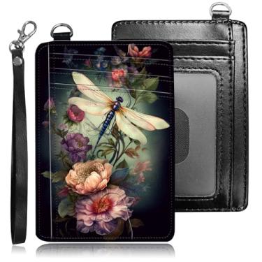 Imagem de BREIDMKFM Carteira fina com porta-cartão de crédito, carteira feminina com bolso frontal, pequeno porta-cartões de viagem, bonita, fina, minimalista, carteira plana de couro com janela para identidade