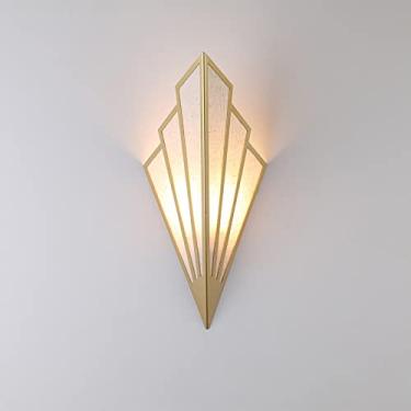 Imagem de YFMYY Luminária De Parede Moderna, Arandelas Criativas Simples, Quarto, Corredor, Sala De Estar, Suporte Para Lâmpada De Parede, Soquete E12, Luminária Art Déco (Lâmpada Não Incluída) (Dourada) [Cla