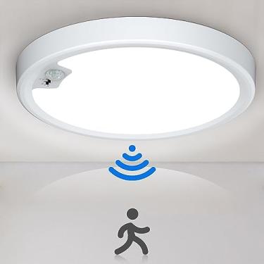 Imagem de KEPLUG Luminária De Teto Com Sensor De Movimento Com Fio, Luminária De Teto Embutida Led 18 W/1600 Lm, Luz Com Sensor De Movimento Interna Para Escada, Armário, Varanda, Corredor, Lavanderia, Luzes