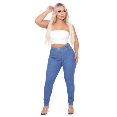Imagem de Calça Jeans Feminina Cintura Alta Moda Blogueira - SN Jeans, 40